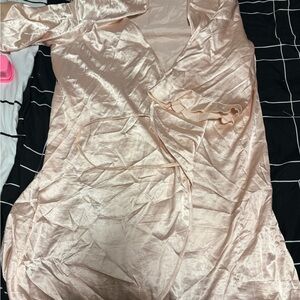 Elegant Pink Satin Robe